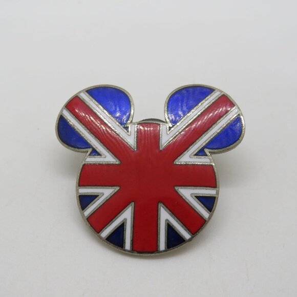 Lot 2 Disney Mickey Mouse Flag Pins United States United Kingdom Enamel - Picture 11 of 16
